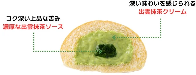 Close-up of the rich matcha sauce