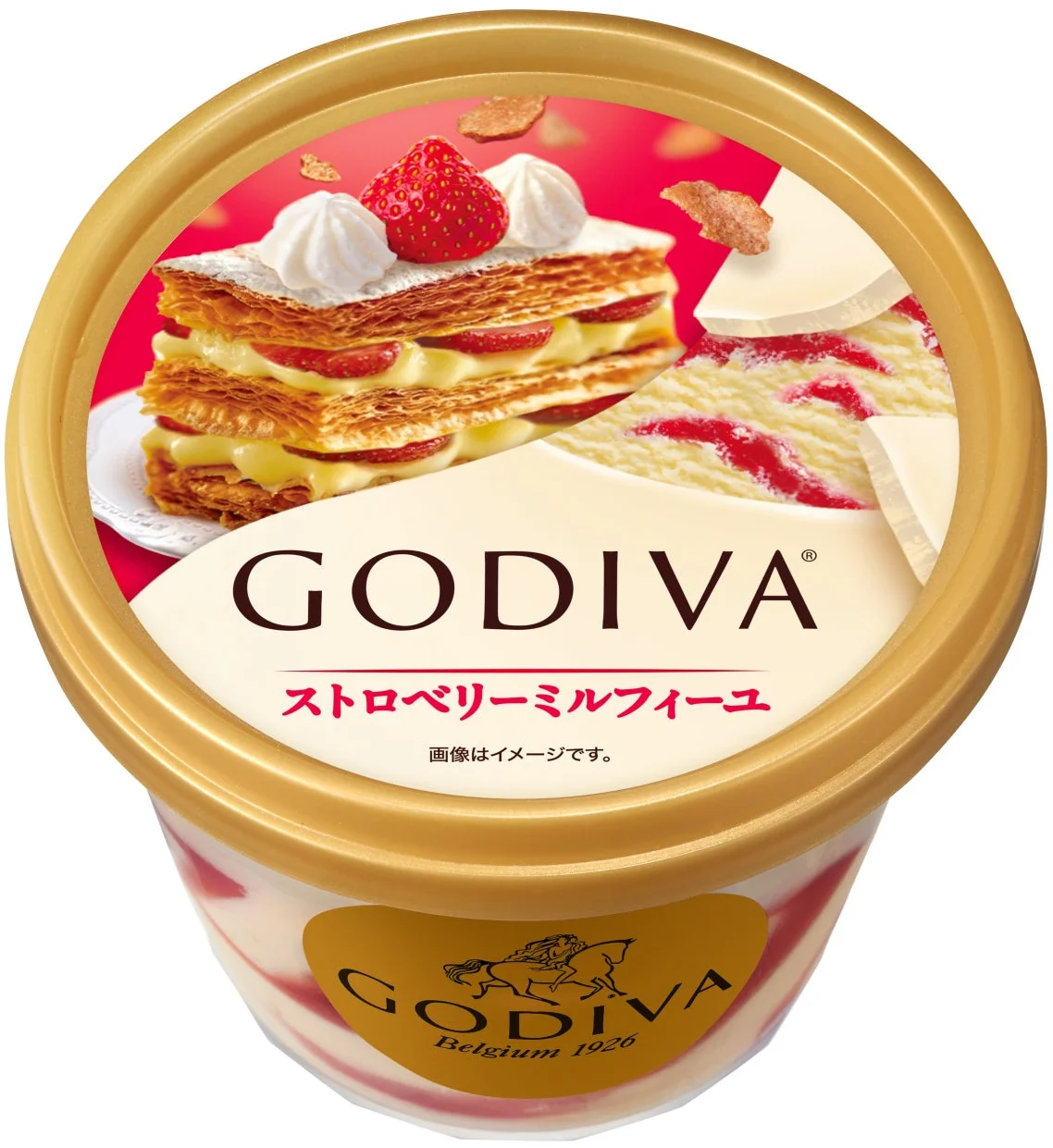 Close-up of the Strawberry and Custard Layers
