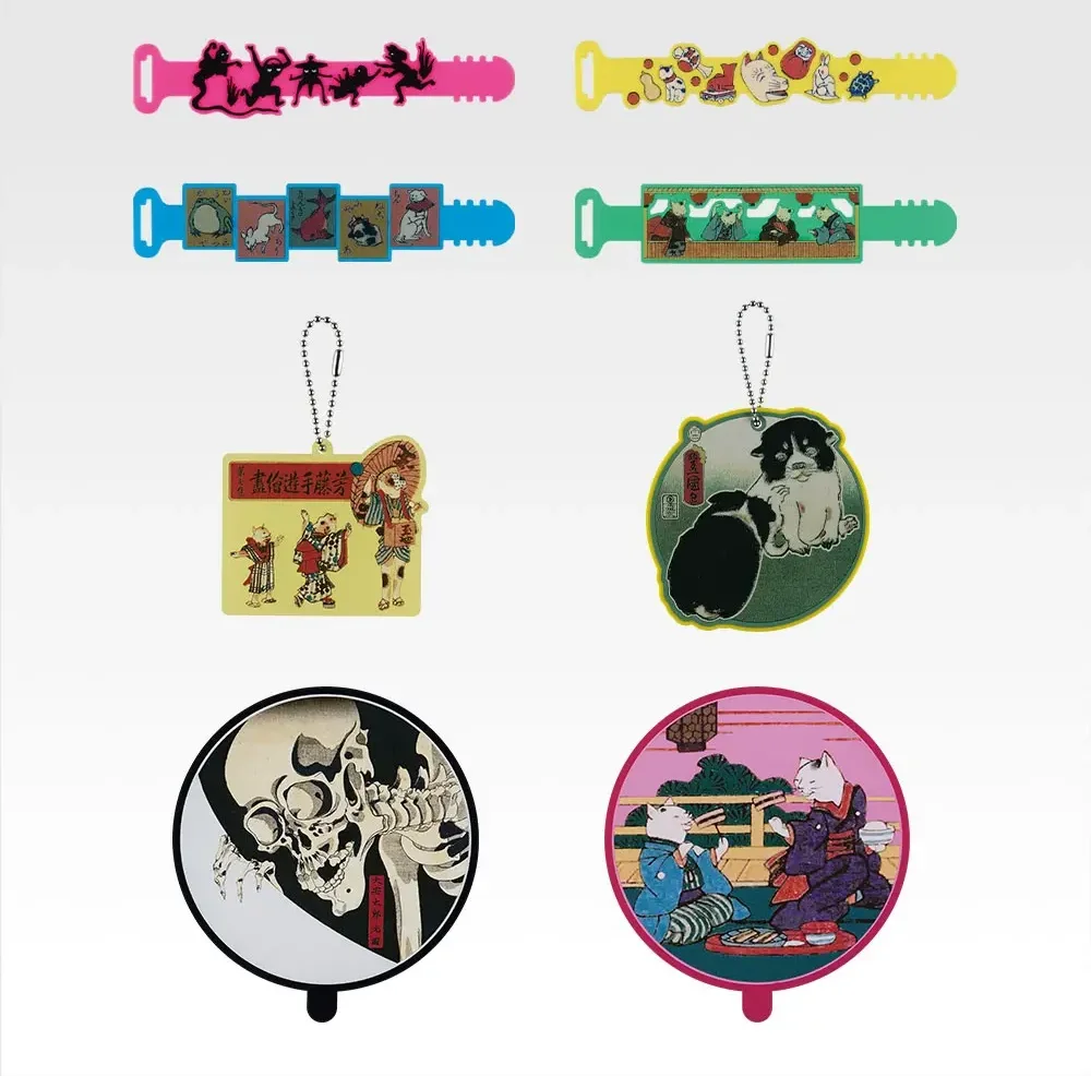 Funny Ukiyo-e animal and monster rubber goods