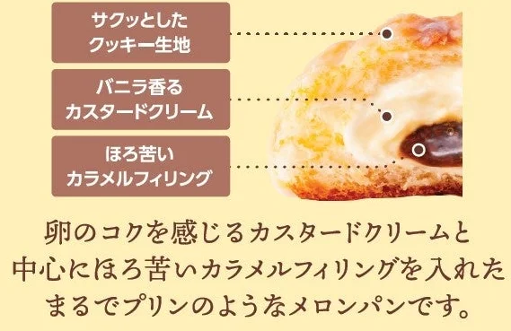 Cross-section view showing the 3-layer structure of the Melon Pan