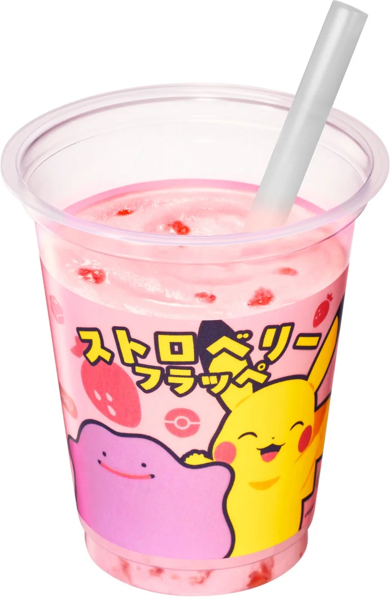 Strawberry Frappe featuring Ditto and Pikachu