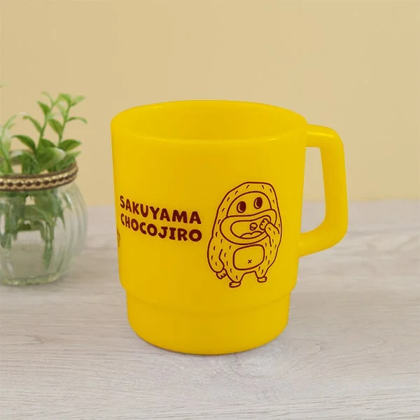 Colorful plastic mug with Chocojiro design