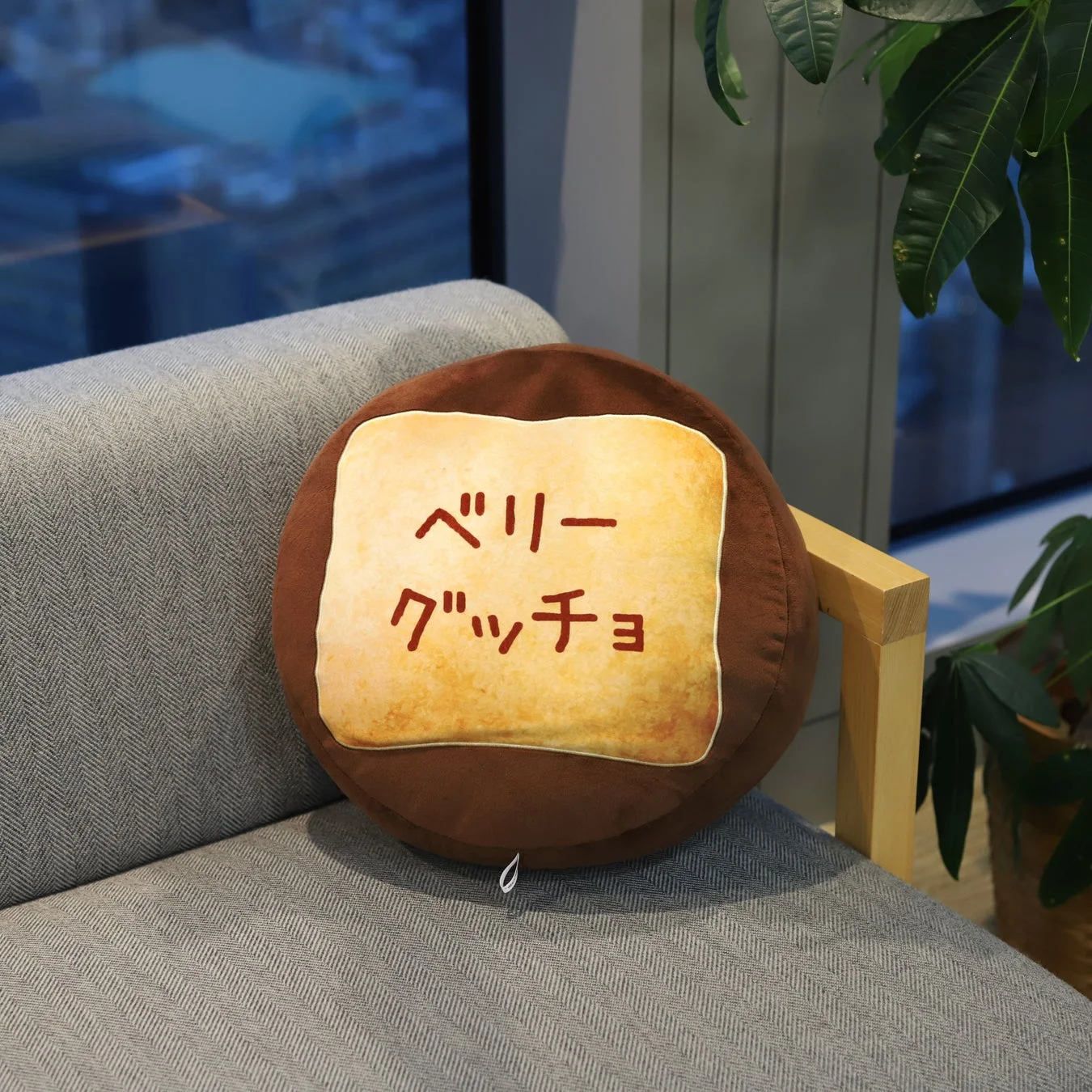 Back view of the cushion showing biscuit details