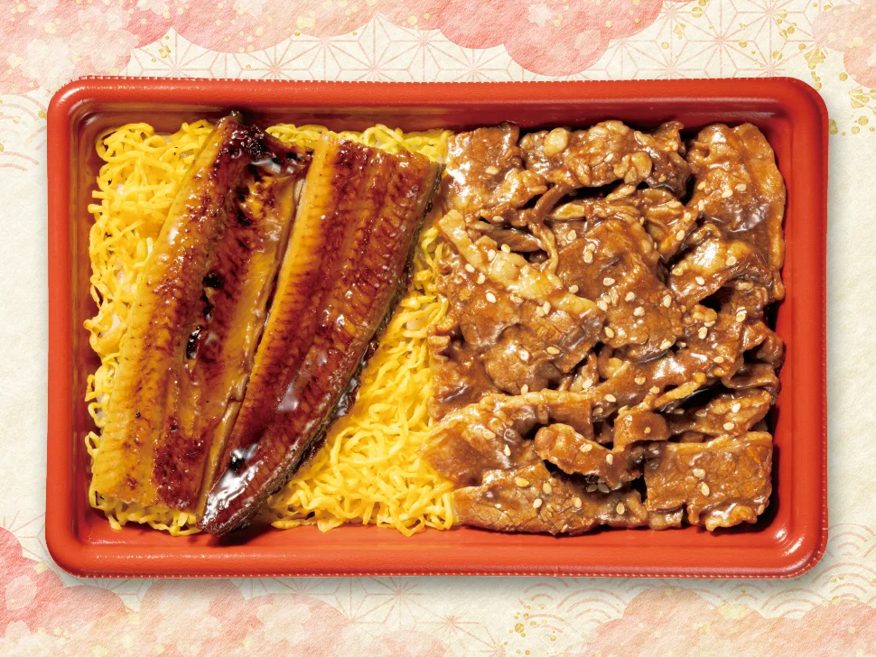 Image illustration of Eel and Beef Bento