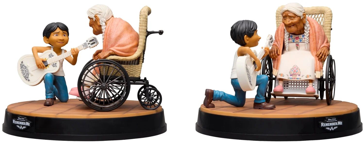 Close-up of the Coco figure showing intricate details and vibrant colors