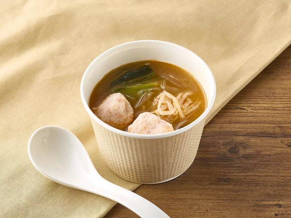 Spicy Soup with Shrimp Dumplings and Bok Choy Image