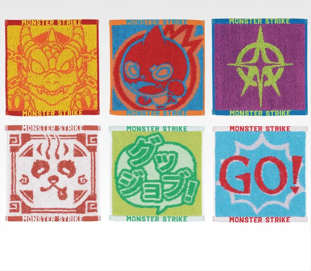 Monster Strike Hand Towel Prize F with in-game icons