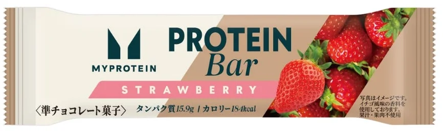 New Myprotein Strawberry Protein Bar displayed at FamilyMart