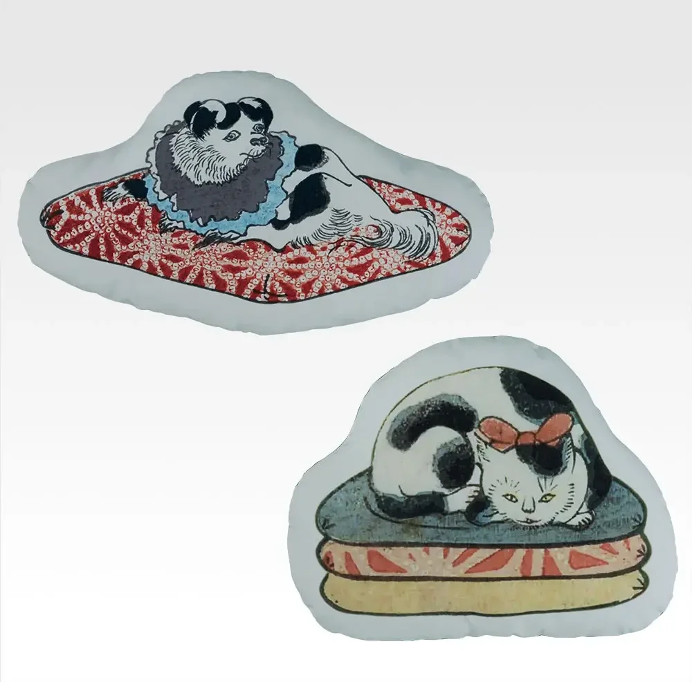 Traditional Japanese dog and cat cushions