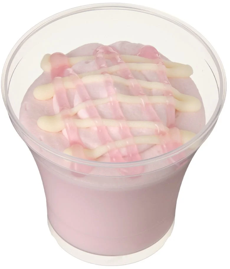 Sakura Milk Pudding with sakura sauce and whipped cream