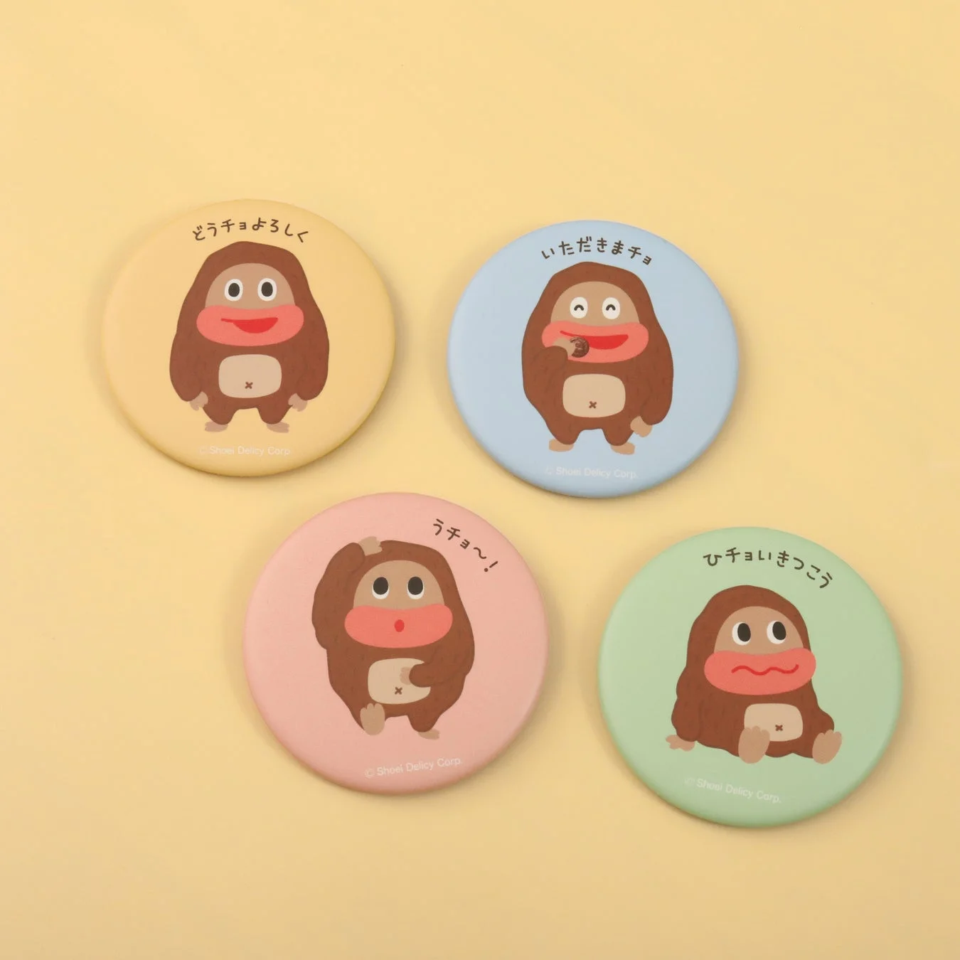 Collection of matte finish tin badges