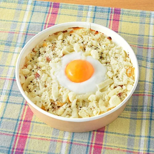 치즈에 빠지다! 츠키미 카르보나라풍 그라탱