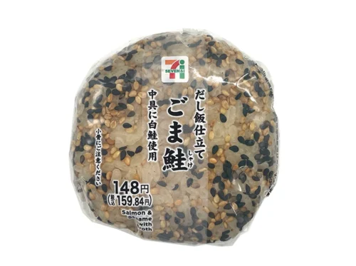 だし飯仕立てのごま鮭おむすび