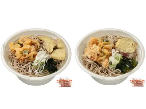 Soba with Pumpkin Kakiage and Sweet Potato Tempura