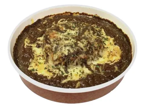 Cheese-Stuffed Hamburg Steak and Baked Curry Doria