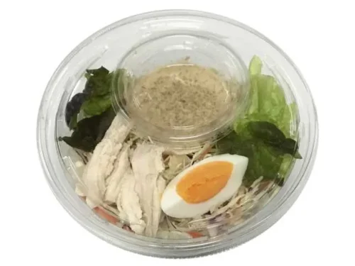 Steamed Chicken and Soft-Boiled Egg Ramen Salad