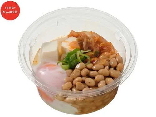 たんぱく質が摂れる 温玉キムチ納豆