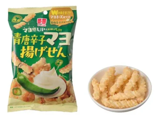 HIZATSUKI Fried Rice Crackers with Extra Mayo & Green Chili Flavor