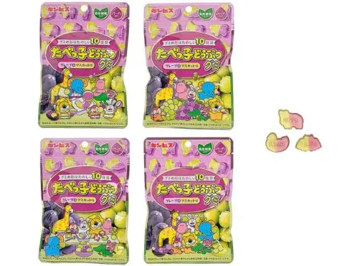 GINBIS Tabekko Doubutsu Gummy, Grape & Muscat Flavor