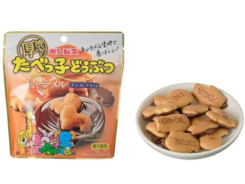 GINBIS Thick-Baked Tabekko Doubutsu Caramel Chocolate Biscuits
