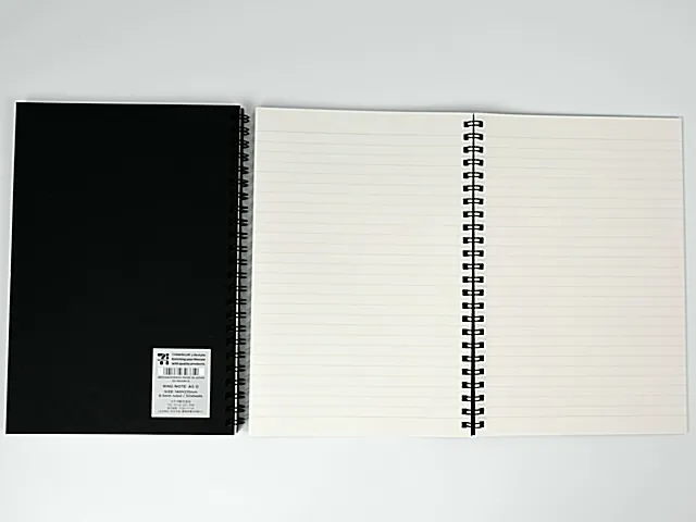 7 PREMIUM A5 Ring Notebook, Ruled, Black