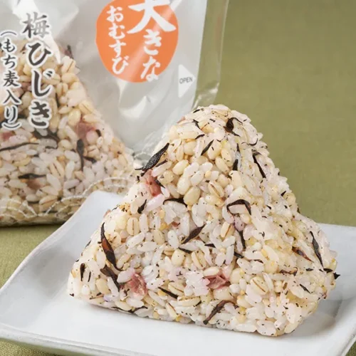 Large Barley Rice Ball with Plum and Hijiki Seaweed