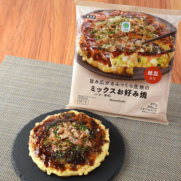 Fluffy Mixed Okonomiyaki with Rich Umami Flavor