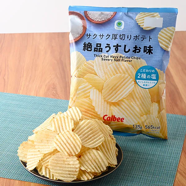 바삭바삭 두툼하게 썬 감자칩 절품 연한 소금맛 대용량