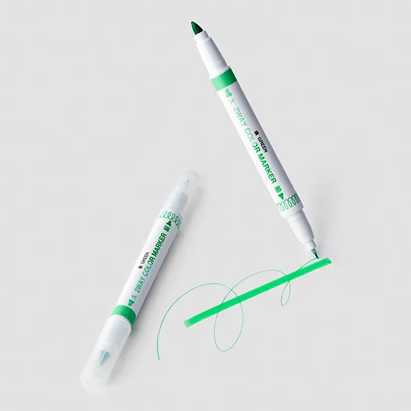2-Way Marker, Green (1 pen)