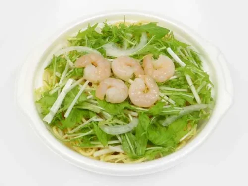 海老と水菜のスープパスタ 塩味