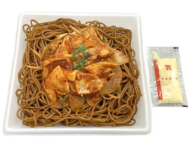Spicy Pork Kimchi Yakisoba with Mayonnaise