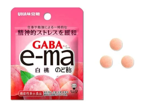 MIKAKUTO Food with Function Claims GABA E-MA Throat Candy White Peach Small Bag