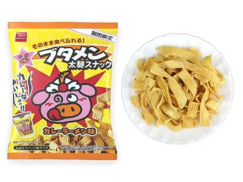 おやつカンパニー ブタメン太麺スナック カレーラーメン味