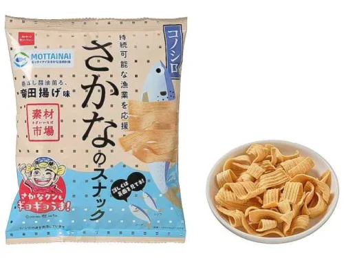 OYATSU-C Sozai Ichiba Fish Snack, Savory Soy Sauce Tatsuta-age Flavor