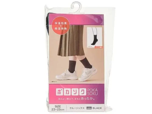 POKASOKU Women’s Crew Socks Black