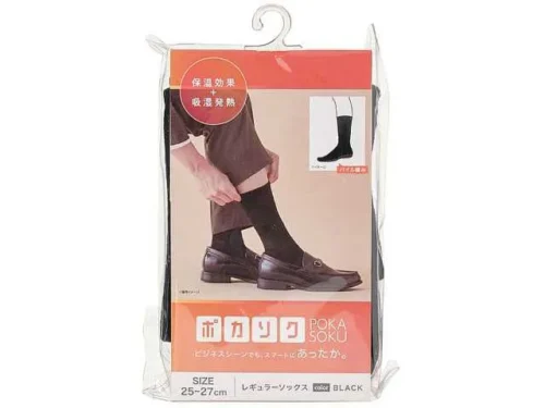 POKASOKU Men’s Regular Socks Black