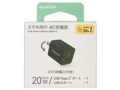 ELECOM AC 충전기 USB-A+C 20W