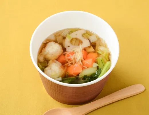 食物繊維が摂れる 鶏つくねの和風生姜スープ