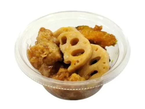 Chicken, Edosaki Pumpkin & Lotus Root with Sweet Vinegar
