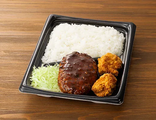 盛合せ弁当(ハンバーグ&鶏から)