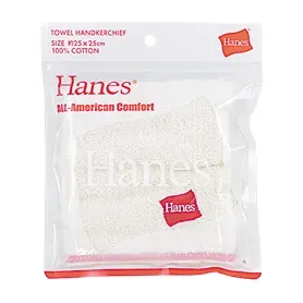 HANES 플래그 자수 손수건 아이보리