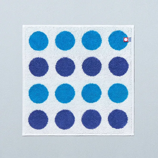 IMABARI Towel Handkerchief Dot/White & Marine