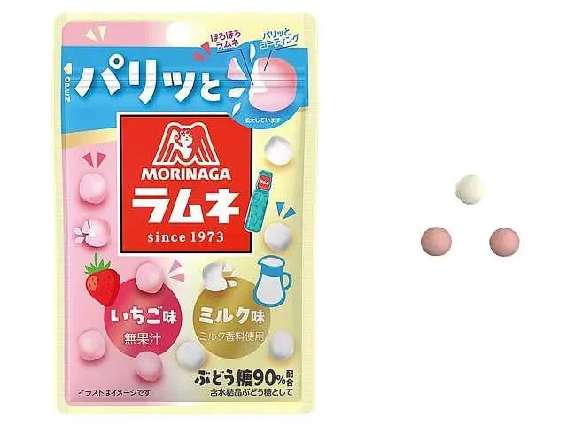 森永 パリッとラムネ いちご味&ミルク味