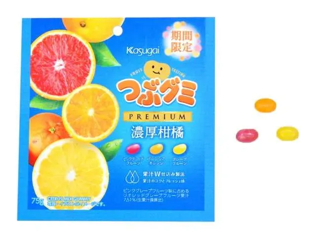 春日井製菓 つぶグミプレミアム 濃厚柑橘