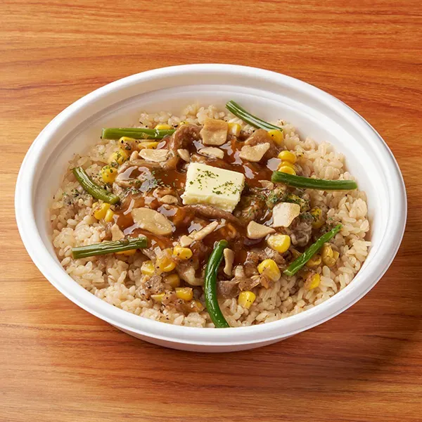 Garlic Sauce Beef Yakiniku & Garlic Rice (with Barley Rice)