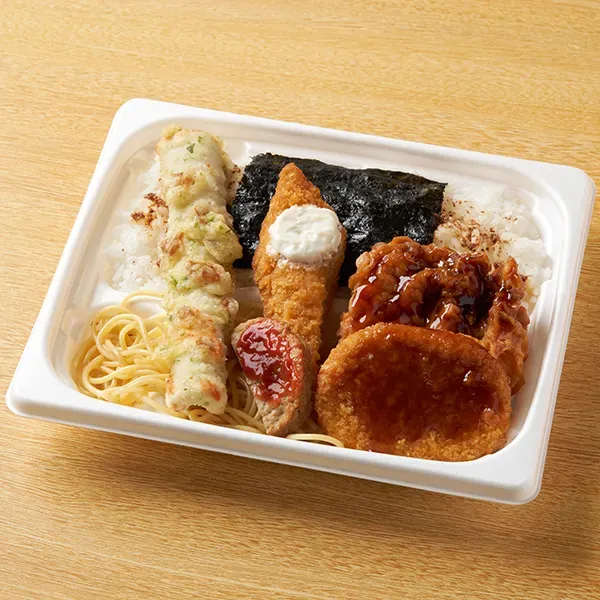 Sweet and Spicy Fried Chicken Nori Bento