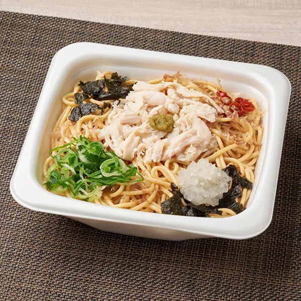 蒸し鶏のゆず胡椒ぽん酢パスタ