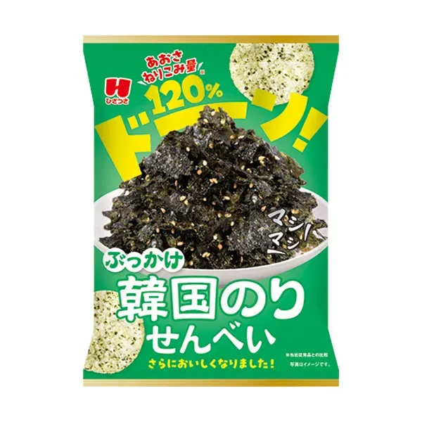 ひざつき ぶっかけ韓国のりせんべいあおさ120%