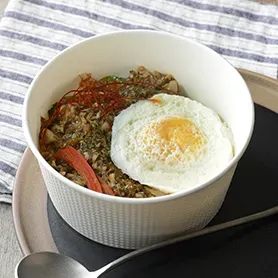 바질 풍미 가파오 라이스 (찰보리밥)