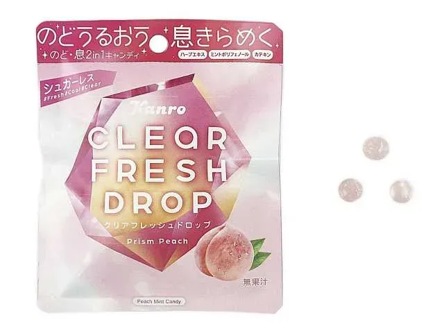 KANRO Clear Fresh Drops Prism Peach Pouch